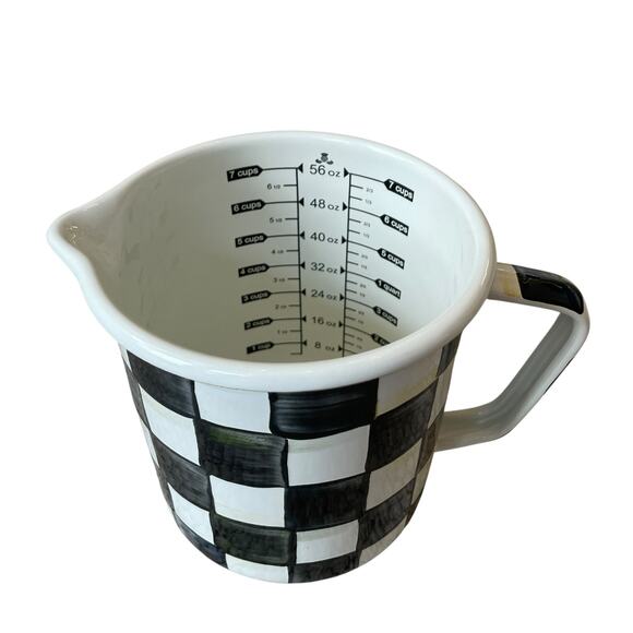 Mackenzie Childs Courtly Check Measuring Cup Hand Painted 7 Cup New - Picture 3 of 16